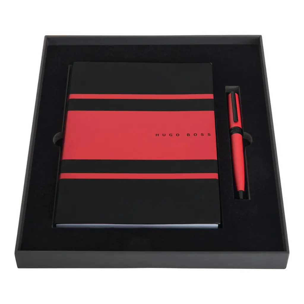 Parure HUGO BOSS Red (stylo bille & carnet A5)