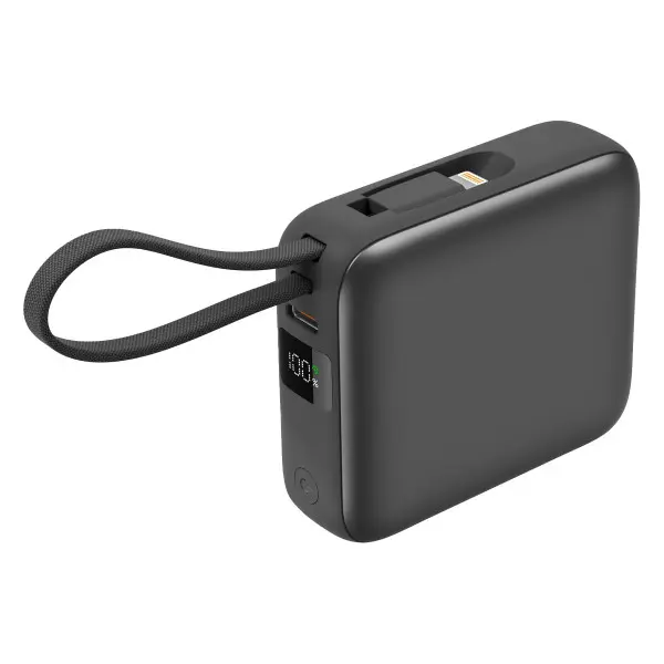 Batterie de secours 10 000 mAh avec 2 câbles intégrés