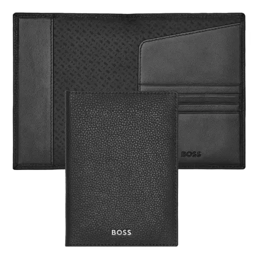 [HLP416A] Porte-passeports Classic Grained Black