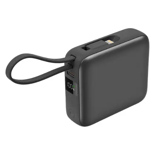 [ALTPBCAB10GR] Batterie de secours 10 000 mAh avec 2 câbles intégrés